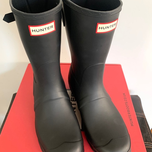 Hunter Original Short Boots Black sz 10 - Picture 2 of 8